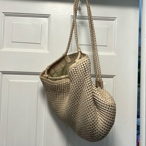 Cream color leather Bembien purse backpack